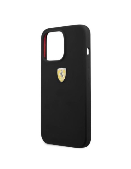 Ferrari Silicone MagSafe dėklas iPhone 13 Pro Max - juodas