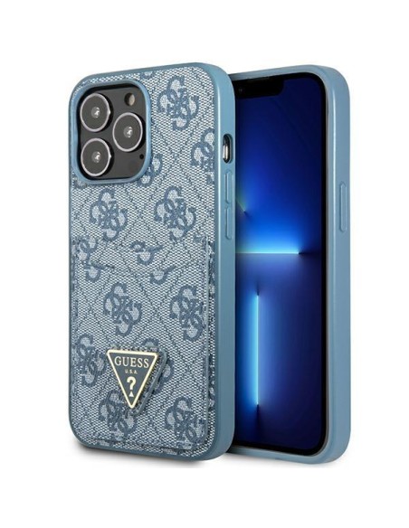 Guess 4G Triangle Logo Cardslot Dėklas, skirtas iPhone 13 Pro / 13 – mėlynas