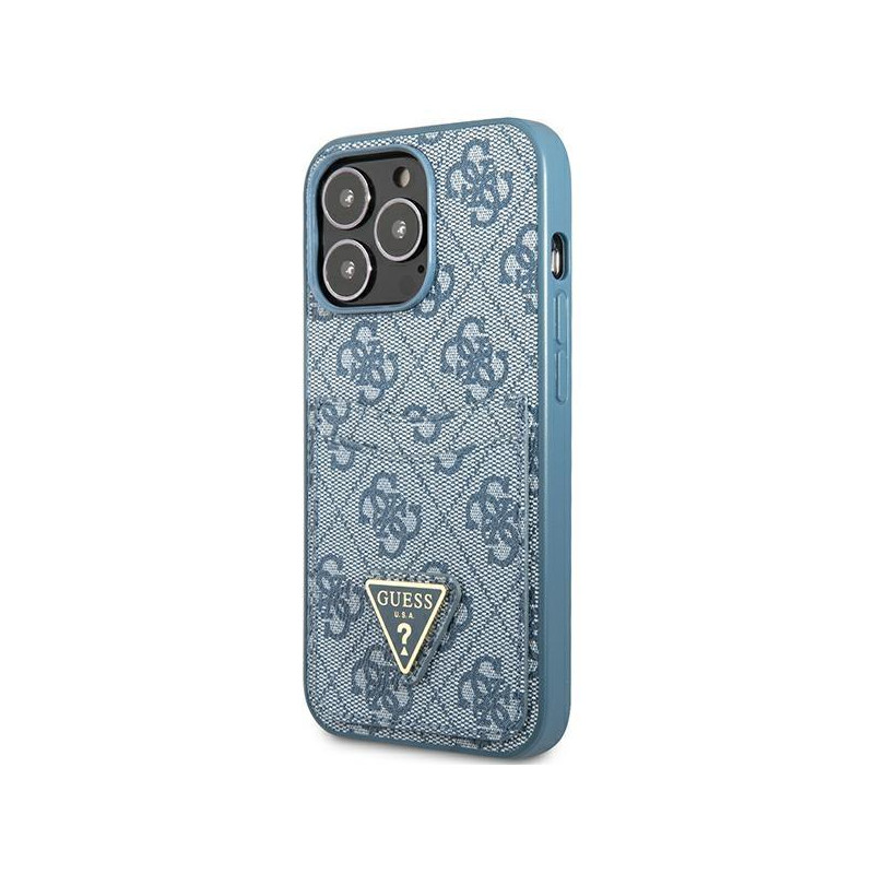 Guess 4G Triangle Logo Cardslot Dėklas, skirtas iPhone 13 Pro / 13 – mėlynas