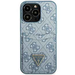 Guess 4G Triangle Logo Cardslot Dėklas, skirtas iPhone 13 Pro / 13 – mėlynas