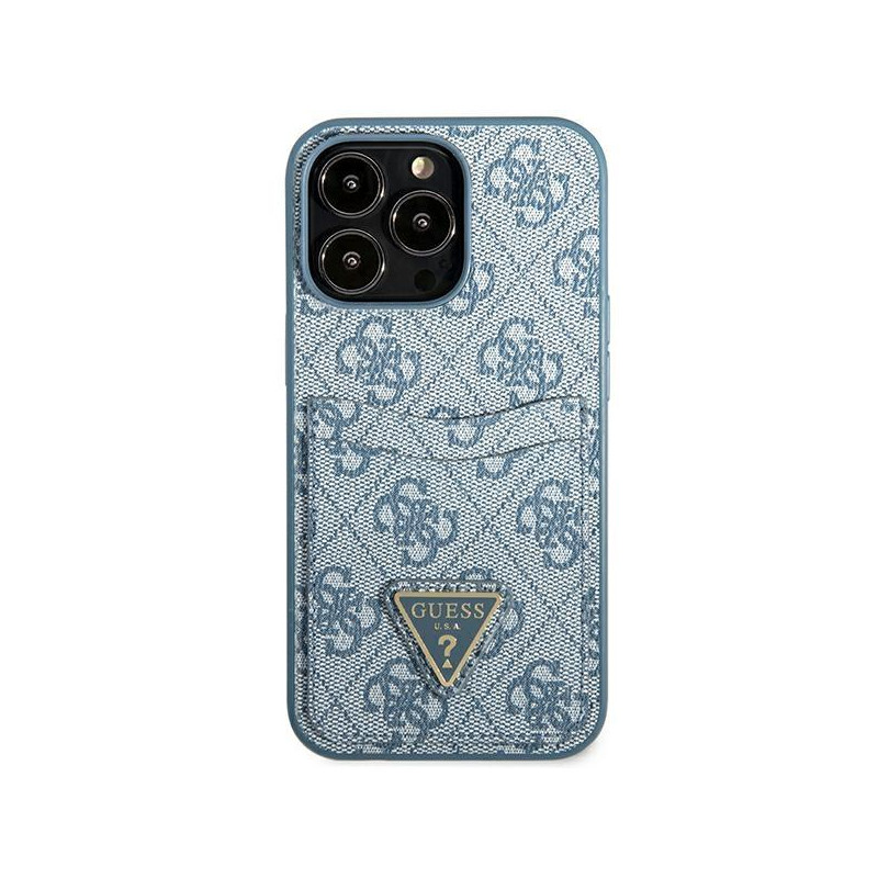 Guess 4G Triangle Logo Cardslot Dėklas, skirtas iPhone 13 Pro / 13 – mėlynas