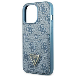Guess 4G Triangle Logo Cardslot Dėklas, skirtas iPhone 13 Pro / 13 – mėlynas