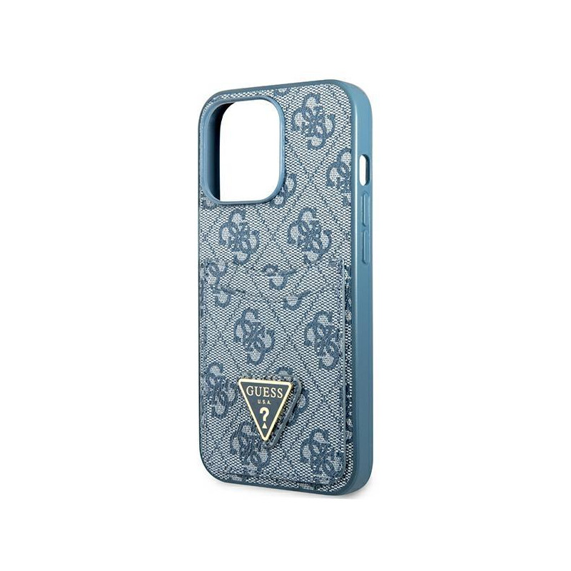 Guess 4G Triangle Logo Cardslot Dėklas, skirtas iPhone 13 Pro / 13 – mėlynas