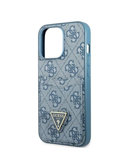 Guess 4G Triangle Logo Cardslot Dėklas, skirtas iPhone 13 Pro / 13 – mėlynas