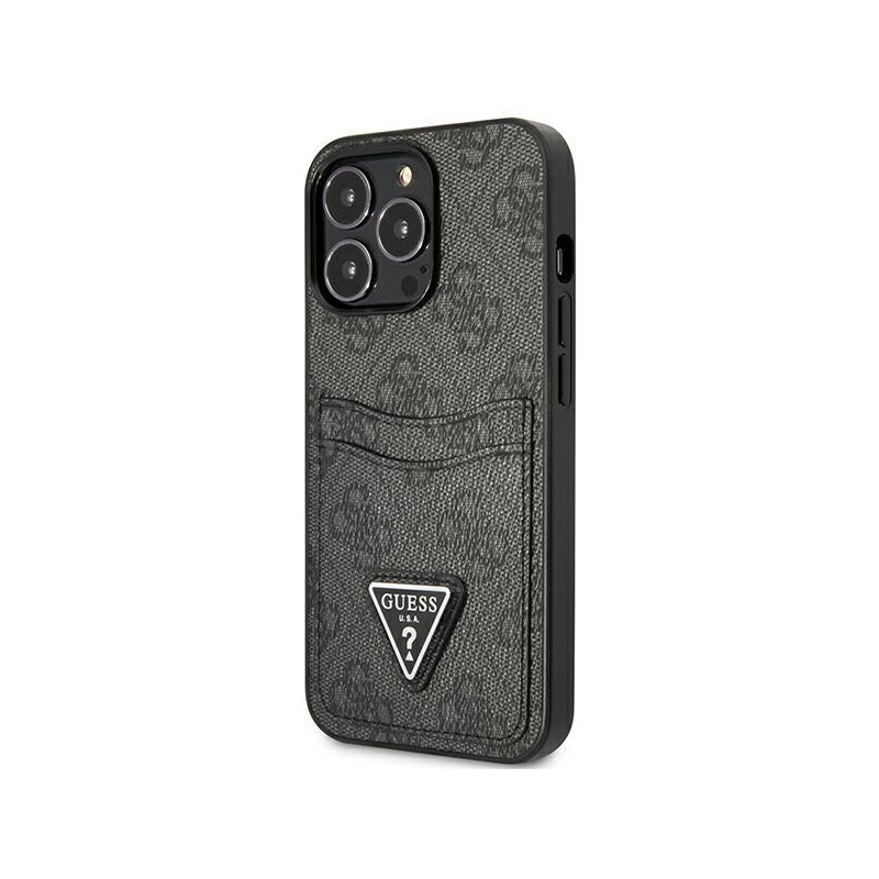 Guess 4G Triangle Logo Cardslot Dėklas, skirtas iPhone 13 Pro / 13 – juodas