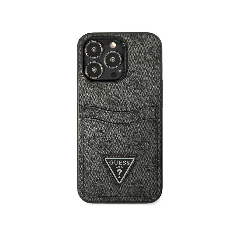 Guess 4G Triangle Logo Cardslot Dėklas, skirtas iPhone 13 Pro / 13 – juodas