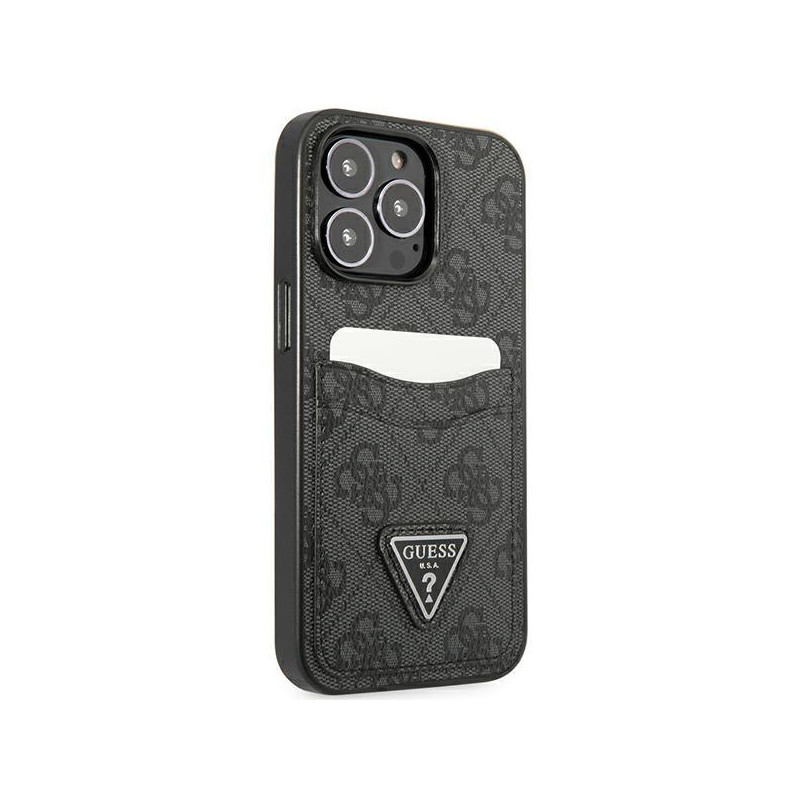 Guess 4G Triangle Logo Cardslot Dėklas, skirtas iPhone 13 Pro / 13 – juodas