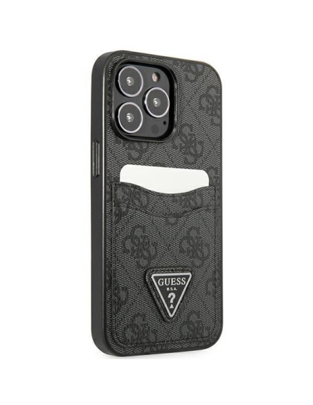 Guess 4G Triangle Logo Cardslot Dėklas, skirtas iPhone 13 Pro / 13 – juodas Guess 4G Triangle Logo Cardslot Dėklas, skirtas iPhone 13 Pro / 13 – juodas