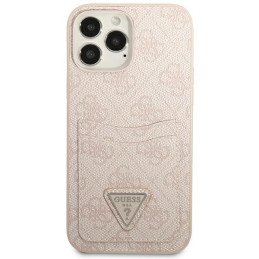 Guess 4G Triangle Logo Cardslot Dėklas, skirtas iPhone 13 Pro / 13 – rožinė