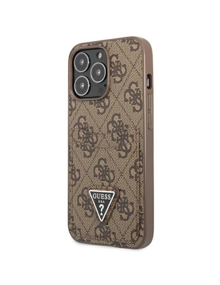 Guess 4G Triangle Logo Cardslot Dėklas, skirtas iPhone 13 Pro / 13 – ruda Guess 4G Triangle Logo Cardslot Dėklas, skirtas iPhone 13 Pro / 13 – ruda
