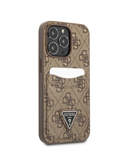 Guess 4G Triangle Logo Cardslot Dėklas, skirtas iPhone 13 Pro / 13 – ruda Guess 4G Triangle Logo Cardslot Dėklas, skirtas iPhone 13 Pro / 13 – ruda
