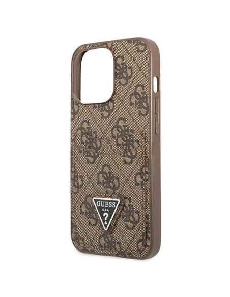 Guess 4G Triangle Logo Cardslot Dėklas, skirtas iPhone 13 Pro / 13 – ruda Guess 4G Triangle Logo Cardslot Dėklas, skirtas iPhone 13 Pro / 13 – ruda