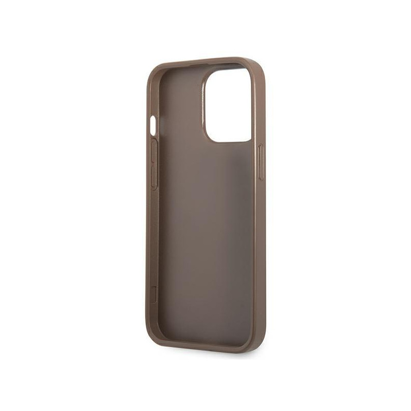 Guess 4G Triangle Logo Cardslot Dėklas, skirtas iPhone 13 Pro / 13 – ruda