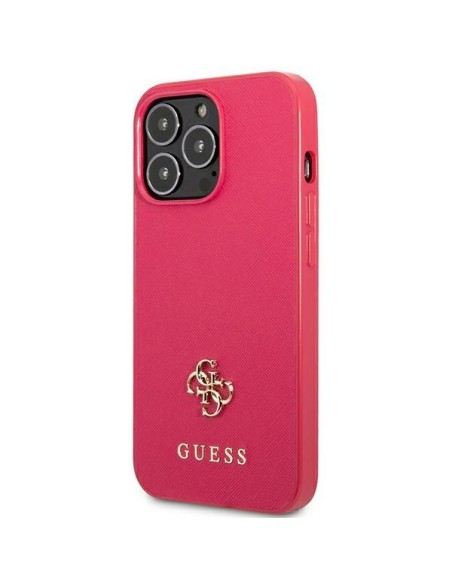 Guess Saffiano 4G Small Metal Logo dėklas, skirtas iPhone 13 Pro / 13 - rožinis Guess Saffiano 4G Small Metal Logo dėklas, skirtas iPhone 13 Pro / 13 - rožinis