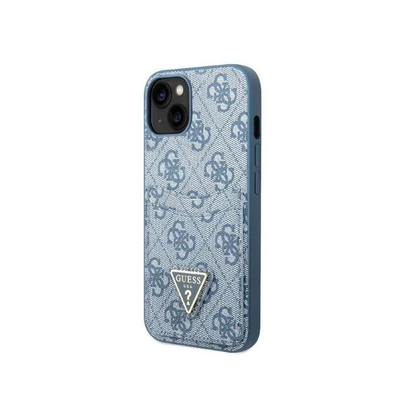 Guess 4G Triangle Logo Cardslot dėklas, skirtas iPhone 13 - mėlynas