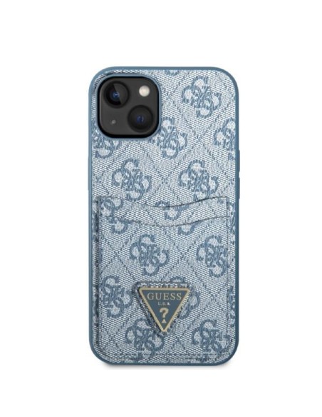 Guess 4G Triangle Logo Cardslot dėklas, skirtas iPhone 13 - mėlynas Guess 4G Triangle Logo Cardslot dėklas, skirtas iPhone 13 - mėlynas