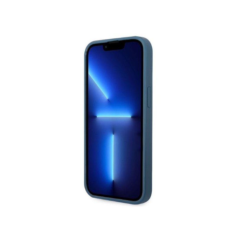 Guess 4G Triangle Logo Cardslot dėklas, skirtas iPhone 13 - mėlynas