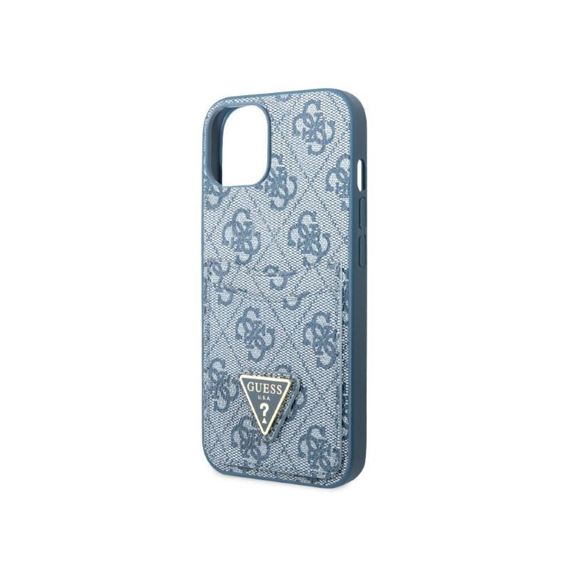 Guess 4G Triangle Logo Cardslot dėklas, skirtas iPhone 13 - mėlynas