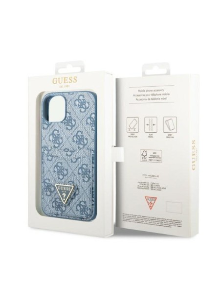 Guess 4G Triangle Logo Cardslot dėklas, skirtas iPhone 13 - mėlynas Guess 4G Triangle Logo Cardslot dėklas, skirtas iPhone 13 - mėlynas