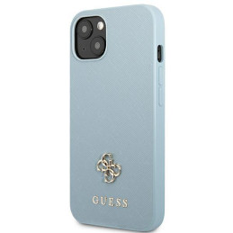 Guess Saffiano 4G Small Metal Logo dėklas iPhone 13 - mėlynas