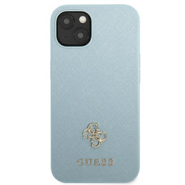 Guess Saffiano 4G Small Metal Logo dėklas iPhone 13 - mėlynas