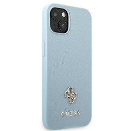 Guess Saffiano 4G Small Metal Logo dėklas iPhone 13 - mėlynas