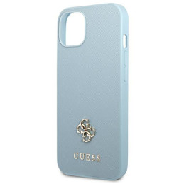 Guess Saffiano 4G Small Metal Logo dėklas iPhone 13 - mėlynas