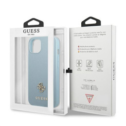 Guess Saffiano 4G Small Metal Logo dėklas iPhone 13 - mėlynas