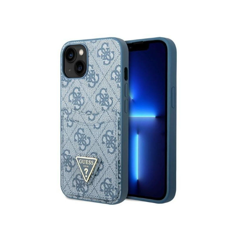Guess 4G Triangle Logo Cardslot dėklas iPhone 13 mini - mėlynas