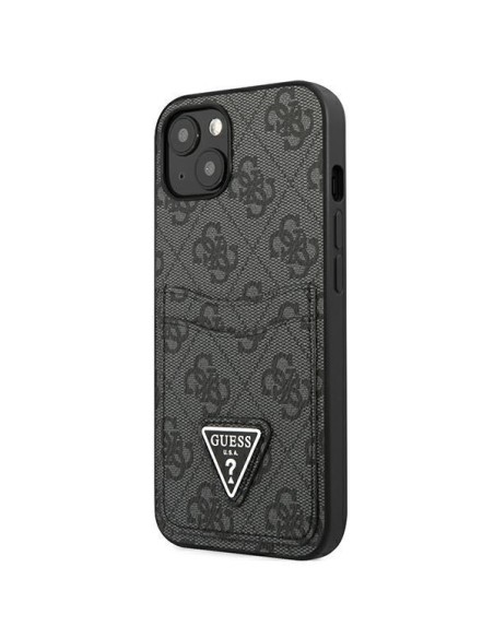 Guess 4G Triangle Logo Cardslot dėklas iPhone 13 mini - juodas Guess 4G Triangle Logo Cardslot dėklas iPhone 13 mini - juodas