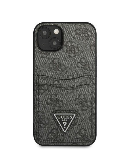 Guess 4G Triangle Logo Cardslot dėklas iPhone 13 mini - juodas Guess 4G Triangle Logo Cardslot dėklas iPhone 13 mini - juodas