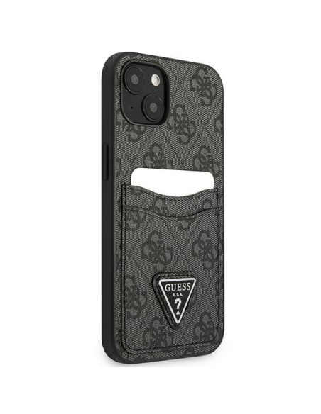 Guess 4G Triangle Logo Cardslot dėklas iPhone 13 mini - juodas Guess 4G Triangle Logo Cardslot dėklas iPhone 13 mini - juodas