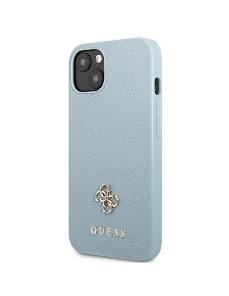 Guess Saffiano 4G Small Metal Logo dėklas iPhone 13 mini - mėlynas Guess Saffiano 4G Small Metal Logo dėklas iPhone 13 mini - mėlynas