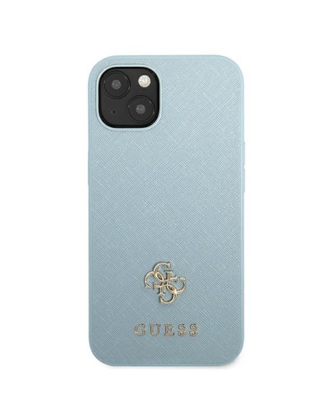 Guess Saffiano 4G Small Metal Logo dėklas iPhone 13 mini - mėlynas Guess Saffiano 4G Small Metal Logo dėklas iPhone 13 mini - mėlynas