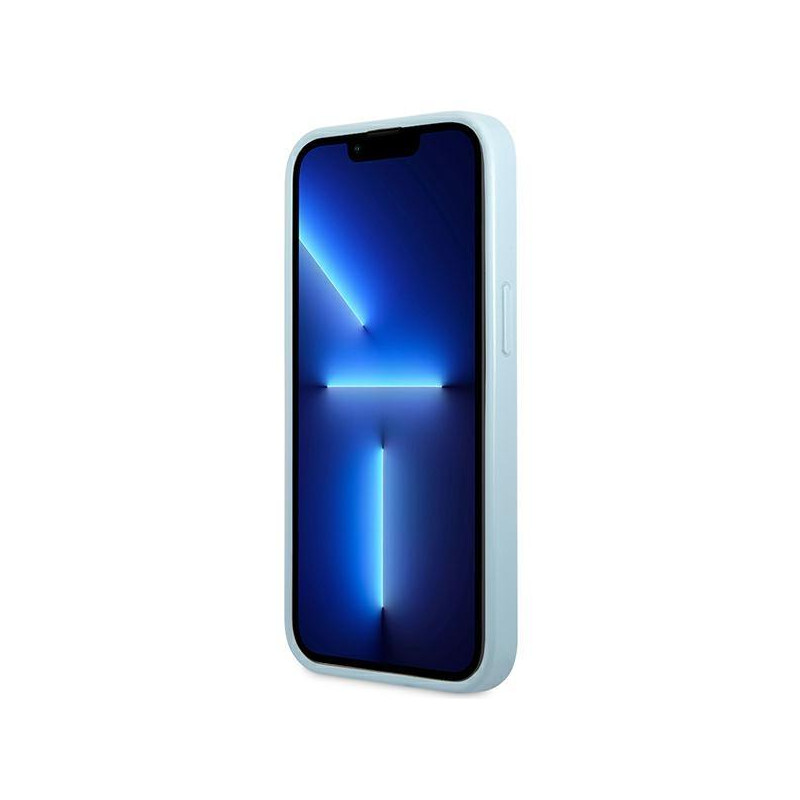 Guess Saffiano 4G Small Metal Logo dėklas iPhone 13 mini - mėlynas