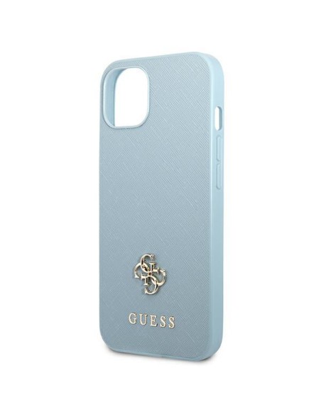 Guess Saffiano 4G Small Metal Logo dėklas iPhone 13 mini - mėlynas Guess Saffiano 4G Small Metal Logo dėklas iPhone 13 mini - mėlynas