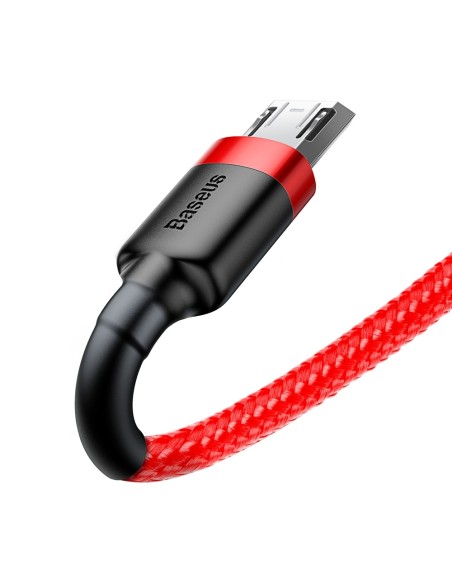 Patvarus lankstus kabelis USB microUSB 1.5A 2M raudonas Patvarus lankstus kabelis USB microUSB 1.5A 2M raudonas