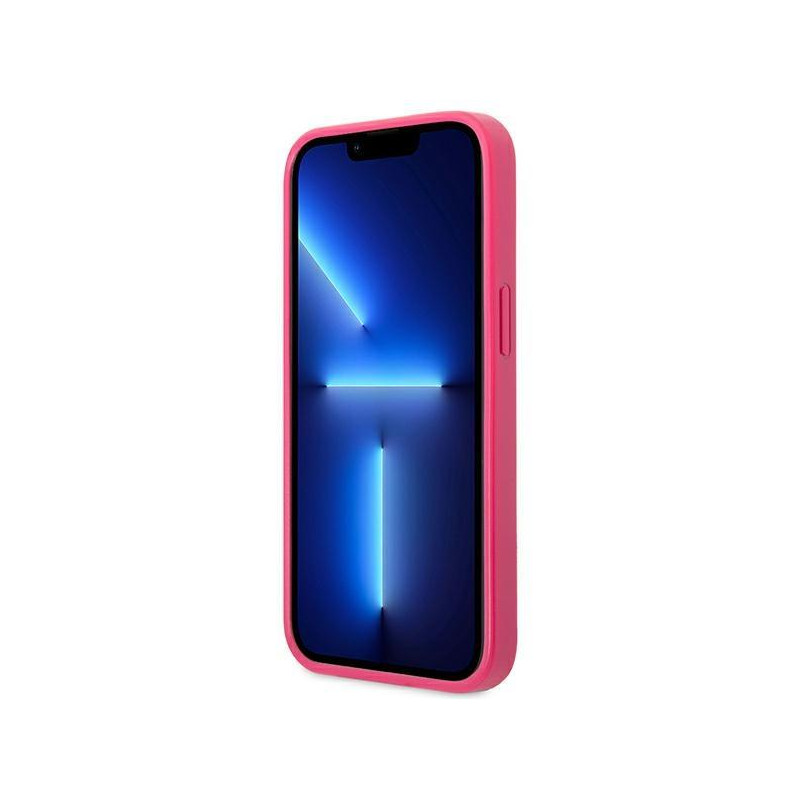 Guess Saffiano 4G Small Metal Logo dėklas iPhone 13 mini - rožinis