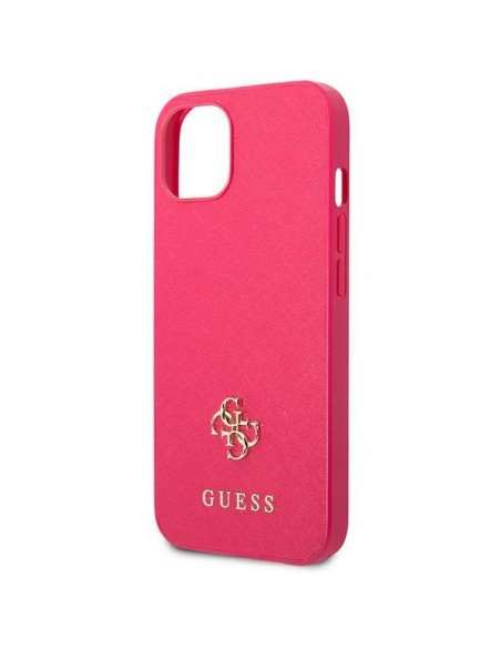 Guess Saffiano 4G Small Metal Logo dėklas iPhone 13 mini - rožinis Guess Saffiano 4G Small Metal Logo dėklas iPhone 13 mini - rožinis