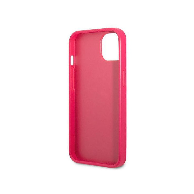 Guess Saffiano 4G Small Metal Logo dėklas iPhone 13 mini - rožinis