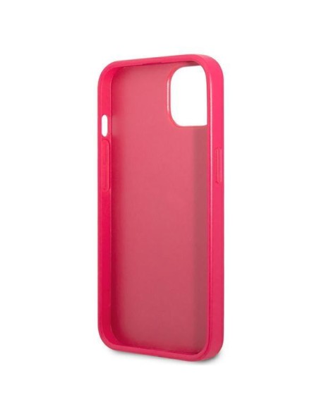 Guess Saffiano 4G Small Metal Logo dėklas iPhone 13 mini - rožinis Guess Saffiano 4G Small Metal Logo dėklas iPhone 13 mini - rožinis