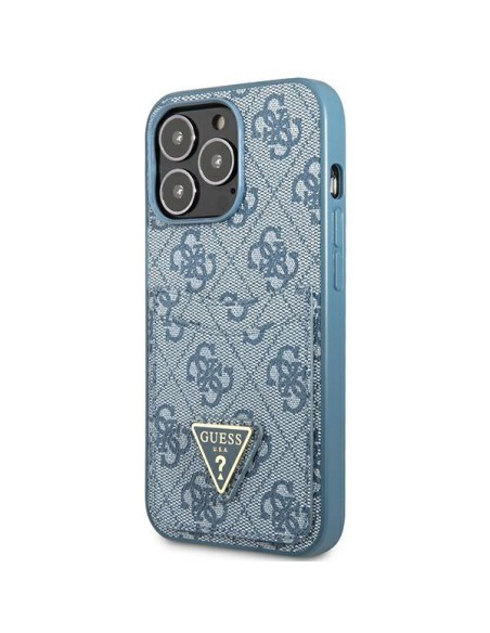 Guess 4G Triangle Logo Cardslot dėklas, skirtas iPhone 13 Pro Max - mėlynas Guess 4G Triangle Logo Cardslot dėklas, skirtas iPhone 13 Pro Max - mėlynas