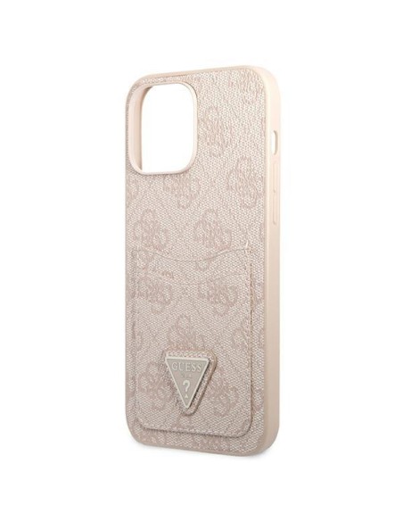 Guess 4G Triangle Logo Cardslot dėklas, skirtas iPhone 13 Pro Max - rožinis Guess 4G Triangle Logo Cardslot dėklas, skirtas iPhone 13 Pro Max - rožinis