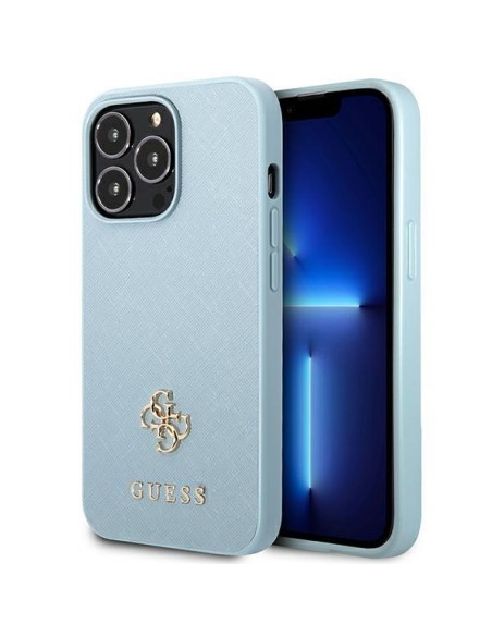 Guess Saffiano 4G Small Metal Logo dėklas, skirtas iPhone 13 Pro Max - mėlynas Guess Saffiano 4G Small Metal Logo dėklas, skirtas iPhone 13 Pro Max - mėlynas