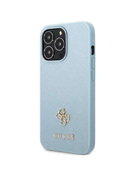 Guess Saffiano 4G Small Metal Logo dėklas, skirtas iPhone 13 Pro Max - mėlynas Guess Saffiano 4G Small Metal Logo dėklas, skirtas iPhone 13 Pro Max - mėlynas