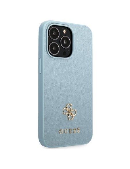 Guess Saffiano 4G Small Metal Logo dėklas, skirtas iPhone 13 Pro Max - mėlynas Guess Saffiano 4G Small Metal Logo dėklas, skirtas iPhone 13 Pro Max - mėlynas