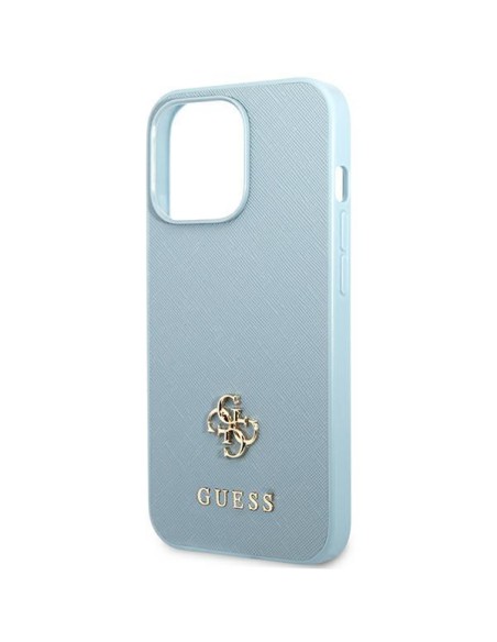 Guess Saffiano 4G Small Metal Logo dėklas, skirtas iPhone 13 Pro Max - mėlynas Guess Saffiano 4G Small Metal Logo dėklas, skirtas iPhone 13 Pro Max - mėlynas