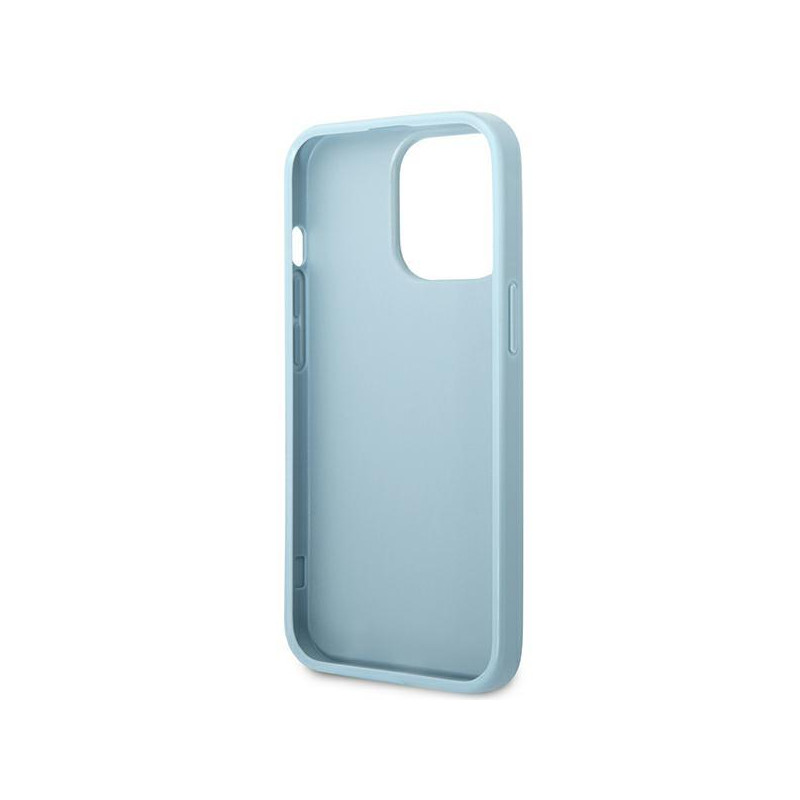 Guess Saffiano 4G Small Metal Logo dėklas, skirtas iPhone 13 Pro Max - mėlynas