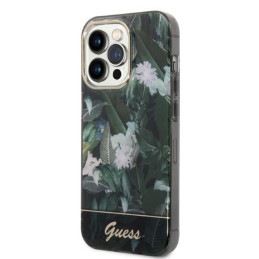 Guess Jungle Collection dėklas iPhone 14 Pro - žalias