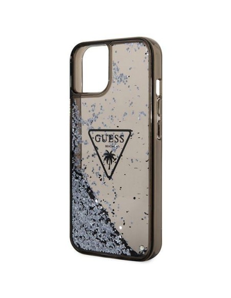 Guess Liquid Glitter Palm Collection dėklas iPhone 14 - juodas Guess Liquid Glitter Palm Collection dėklas iPhone 14 - juodas